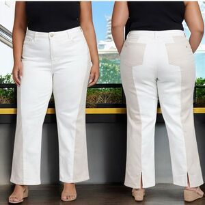 Democracy "Ab"solution High Rise Barely Boot Jeans Womens 16 Two Tone Colorblock